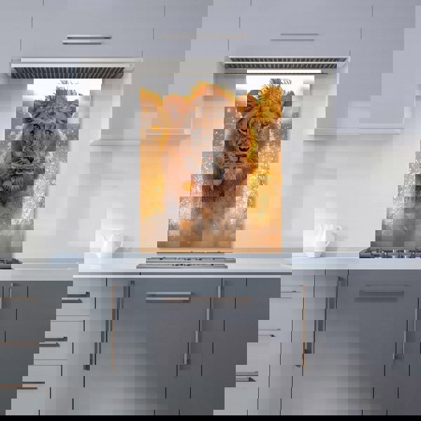 Warren Reed Lion Glass Kitchen Splashback