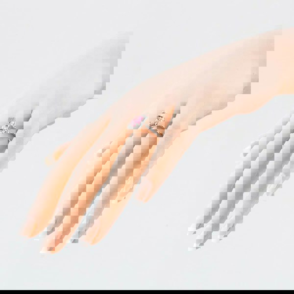 T. H. Baker 18ct White Gold 1.53ct Oval Cut Ruby & 0.50ct Brilliant Cut Diamond Halo Shoulder Set Ring DRR9002-18W-G/VS