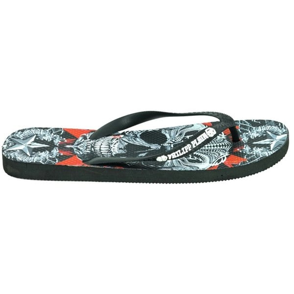 Philipp Plein Skull Flip Flops - Black