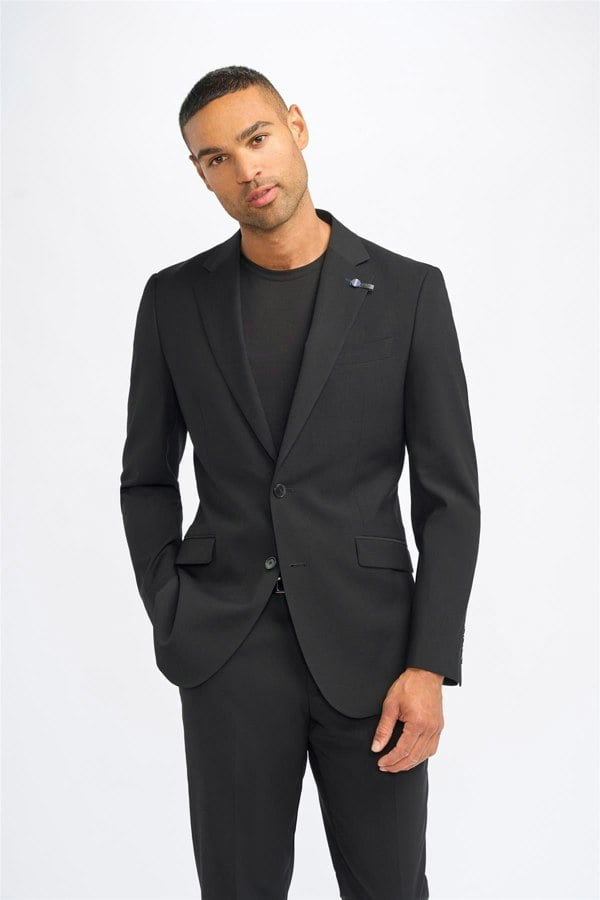 House of Cavani Malibu Black Regular Blazer