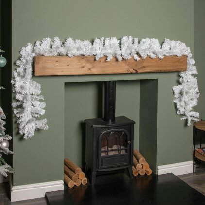 Samuel Alexander 2.7m (9ft) White Christmas Garland with PVC Branches