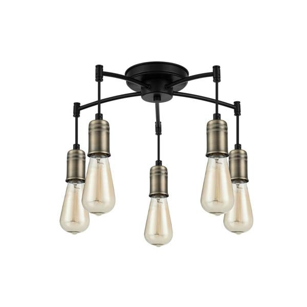 COSYLYTE Linton 5 Light Ceiling Light - Antique Brass