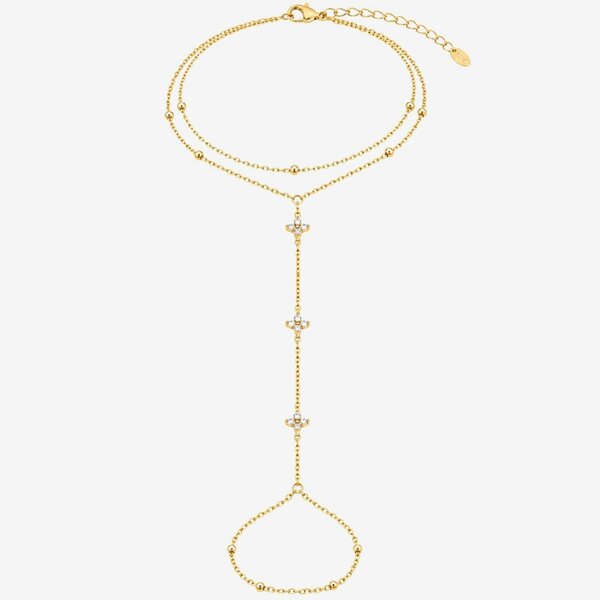 Uchi & Soto Kinmokusei Gold and Stone Hand Chain