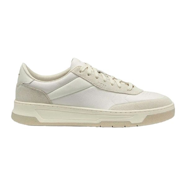 Boss Mens Baltimore Leather Low Trainers - White