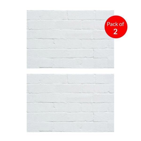 ENER-J Briwall Soft & Flexible Off White PU Panel – Stylish Faux Brick Texture 1200 x 600 x 3 mm Pack of 2