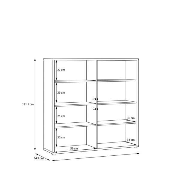 Furniture To Go Alice Springs 4 Door Large Storage Cabinet with Push-to-Open Doors in Elegancia Oak
