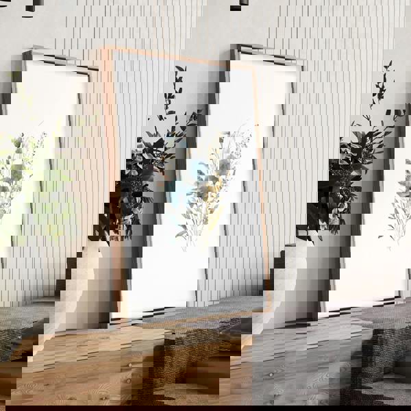 Blue Color Wall Art | Set of 3 Botanical Wall art Prints