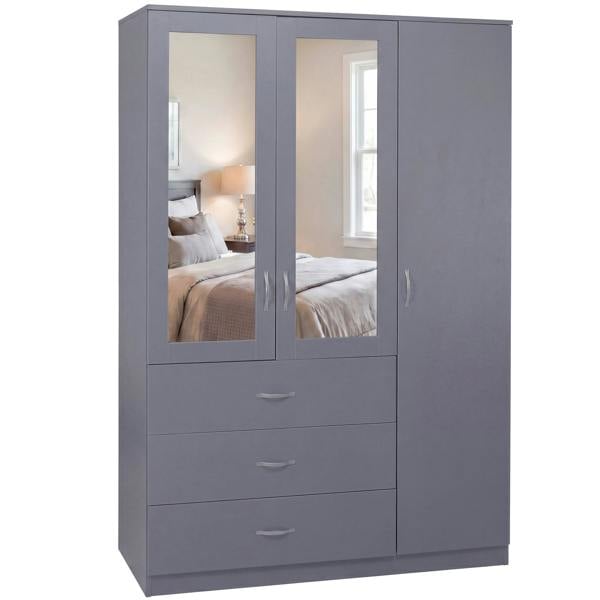 Vida Designs Riano 3 Door 3 Drawer Mirrored Wardrobe