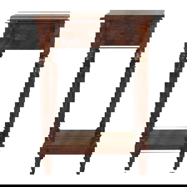 Artisan Furniture Solid Wood Turned Legs Chestnut 1 Drawer Side Table