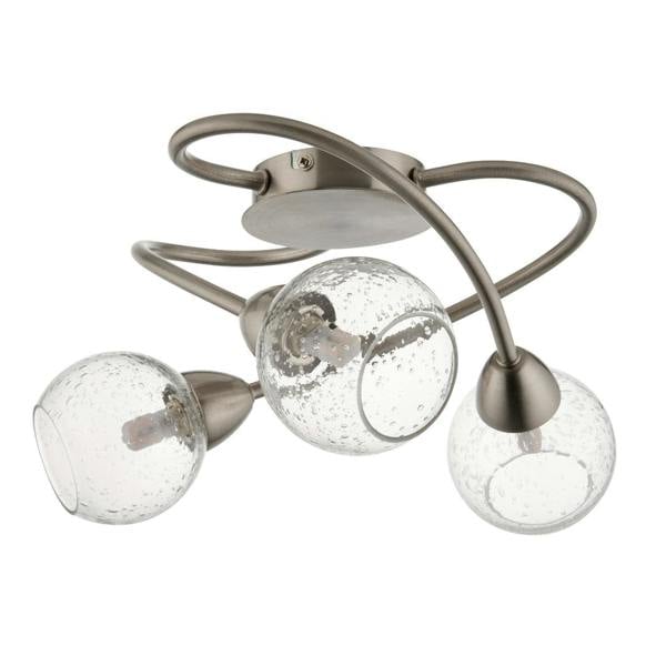 Pagazzi Lighting Callen Satin Nickel 3 Light Flush Ceiling Light