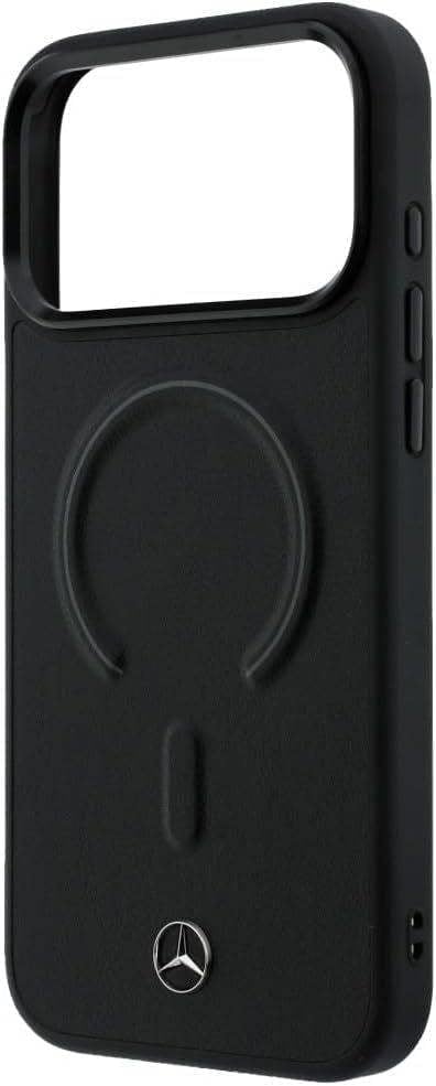 Mercedes Benz Leather Case with 3D MagSafe for iPhone 17 Pro 6.3" Black - MEHMP17L25PEMMOK