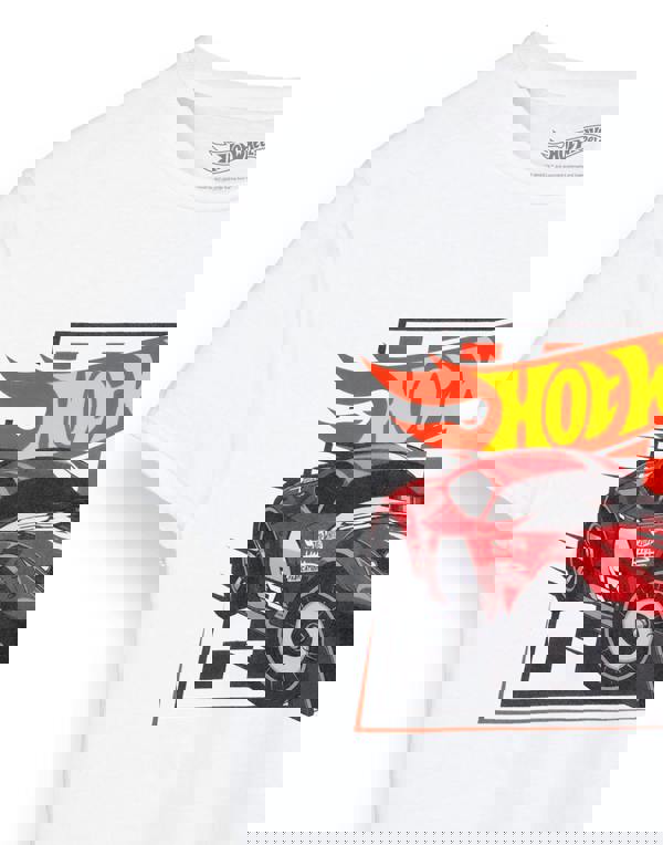 Hot Wheels Boys White Checkerboard Short Sleeved T-Shirt