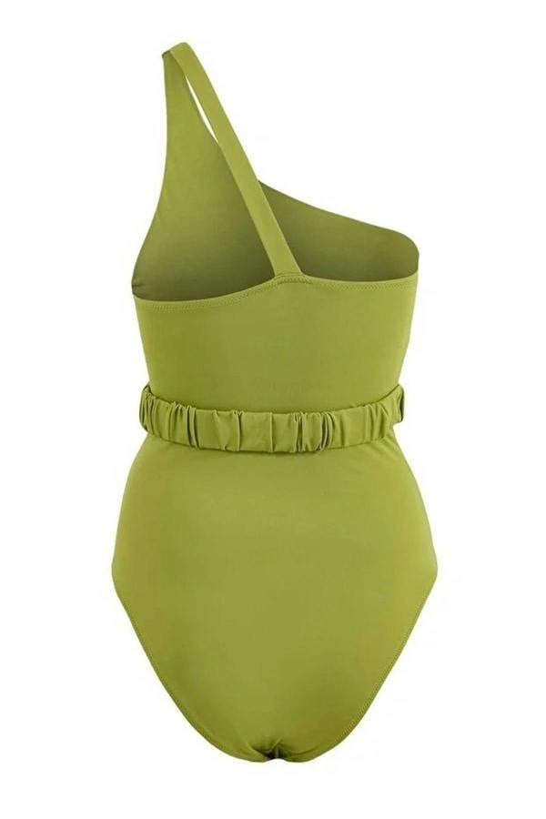 WOVCOR One-Shoulder Padded Regular Swimsuit with Accessories