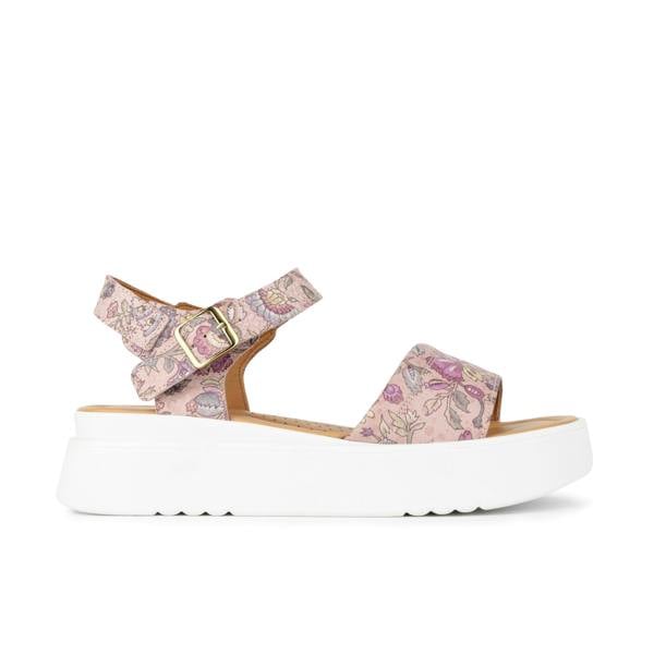 Embassy London Amalfi - Pink & Paisley - Women's 1.3 inch Flatform Leather Sandal