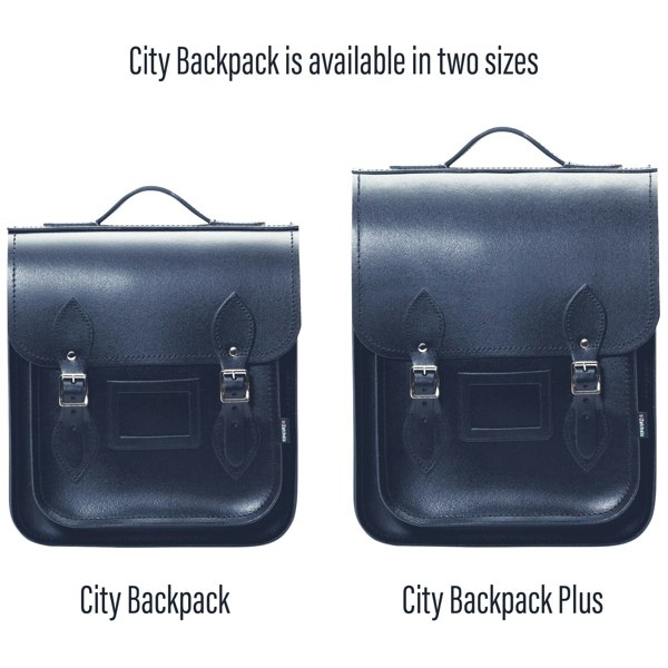 Zatchels Handmade Leather City Backpack - Navy Blue