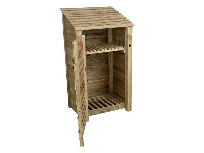 Arbor Garden Solutions Wooden Log Store with Door and Shelf W-99cm, H-126cm Or 180cm, D-88cm