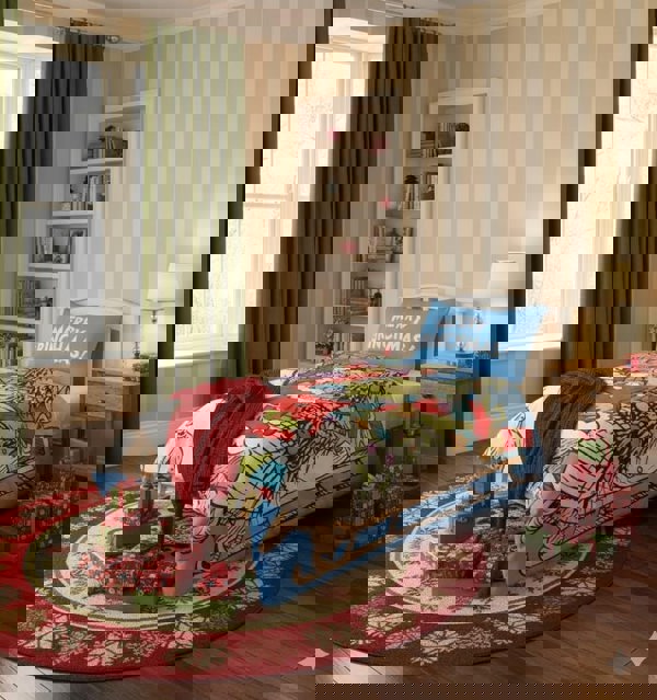 HomeSpace Direct Sleigh Shaped Blue Duvet Cover Set