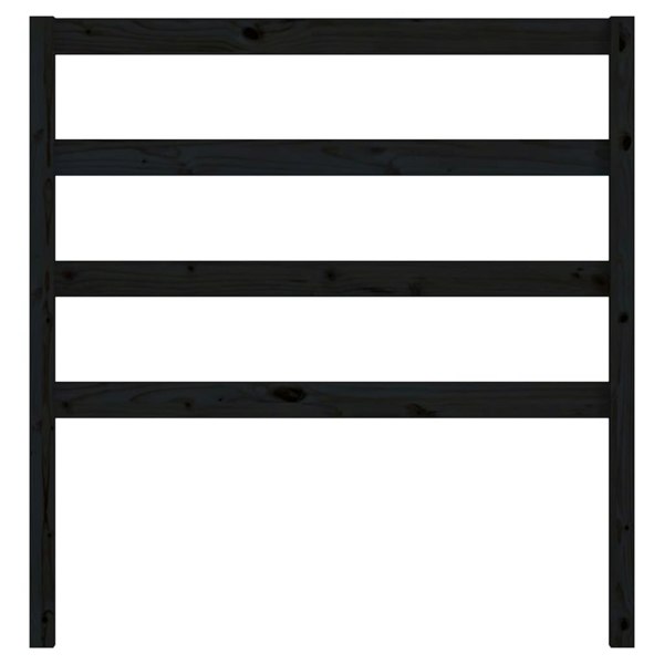 Berkfield Bed Headboard Black 95x4x100 cm Solid Wood Pine