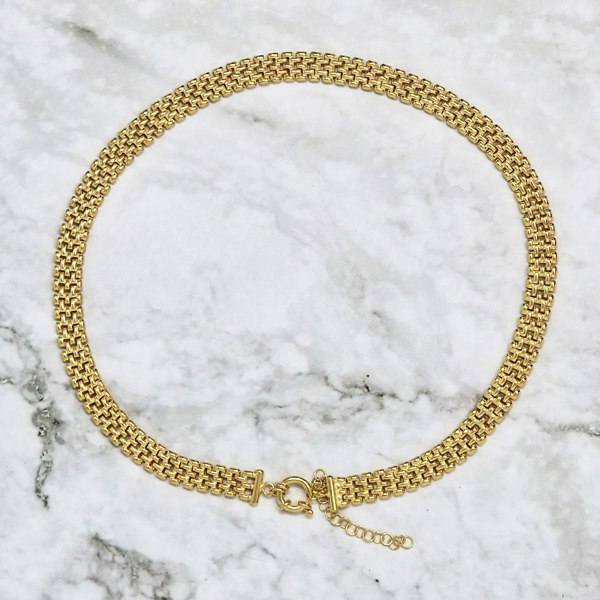 18ct Gold Vermeil Luxury Woven Necklace