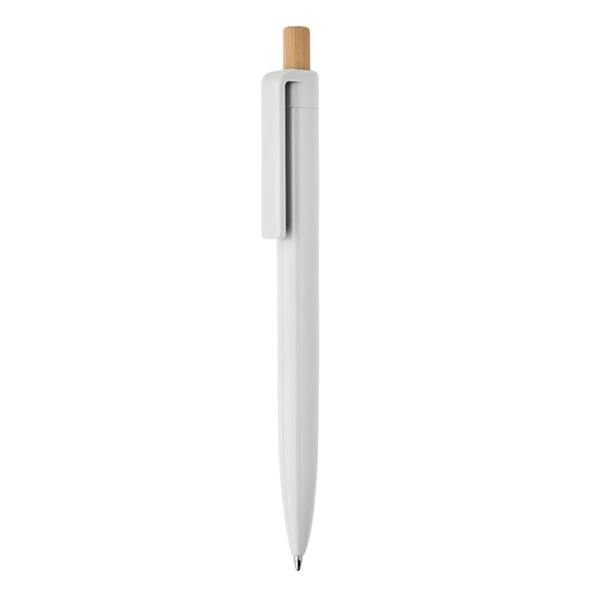 MidOcean Penu Bamboo Details Ballpoint Pen - White - 