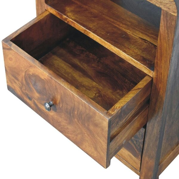Wyld Haus Tropea Mango Wood Bedside Table with 2 Drawers and Shelf