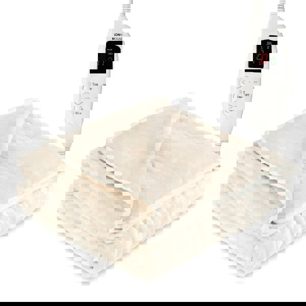 MONHOUSE Heated Electric Throw 9H Timer 9 Heat Setting Fleece Blanket