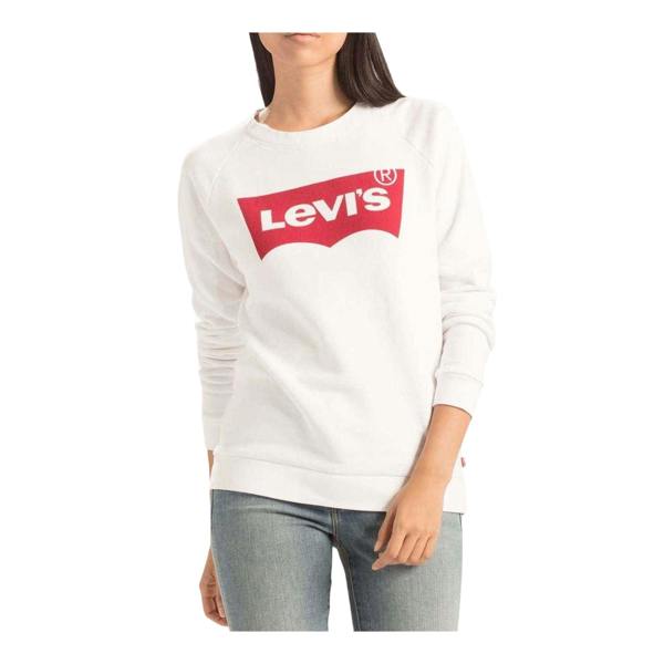 Levis Womens/Ladies Batwing Logo Crew Neck Sweatshirt - White - 