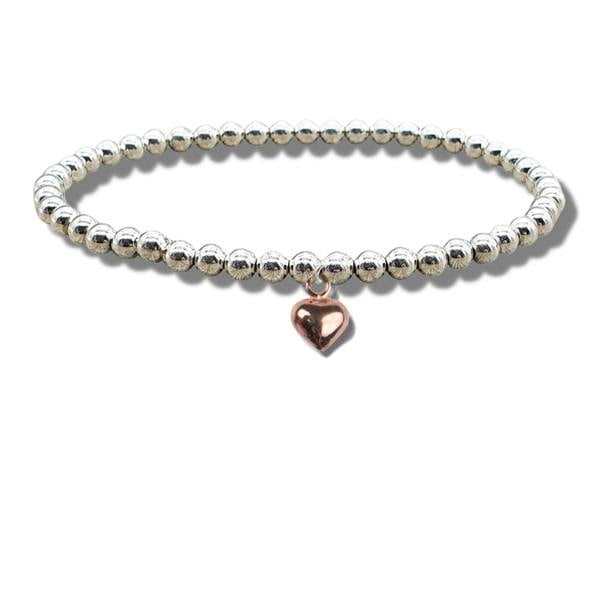 Aye Do Gifts Mini Puff Heart Rose Gold Beaded Bracelet