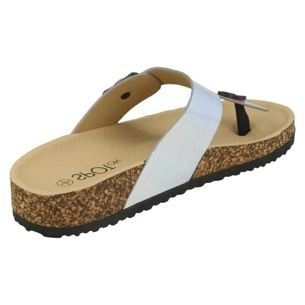 Spot On Ladies Spot On Flat Hologram Sandals