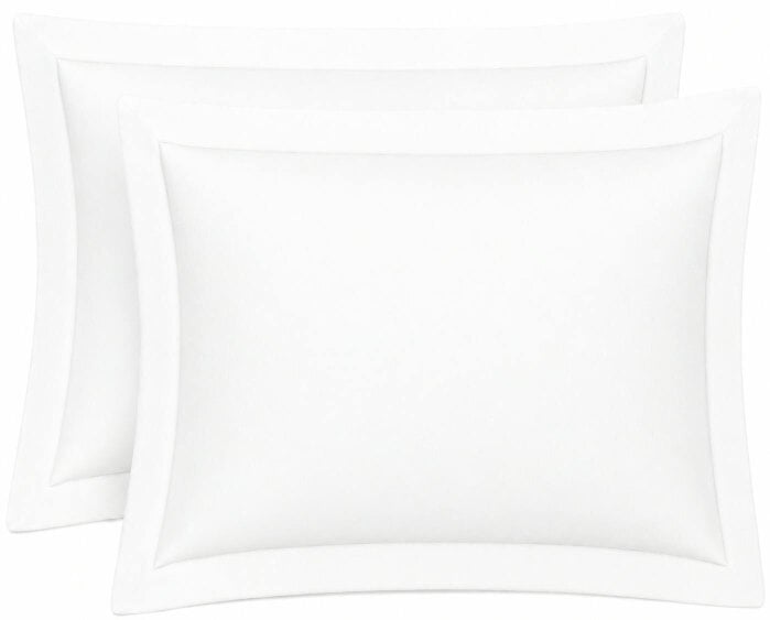 Night Zone 200 Thread Count Egyptian Cotton Pillowcases Pair – Hotel Quality Bed Linen - White - Oxford Pillow Cases