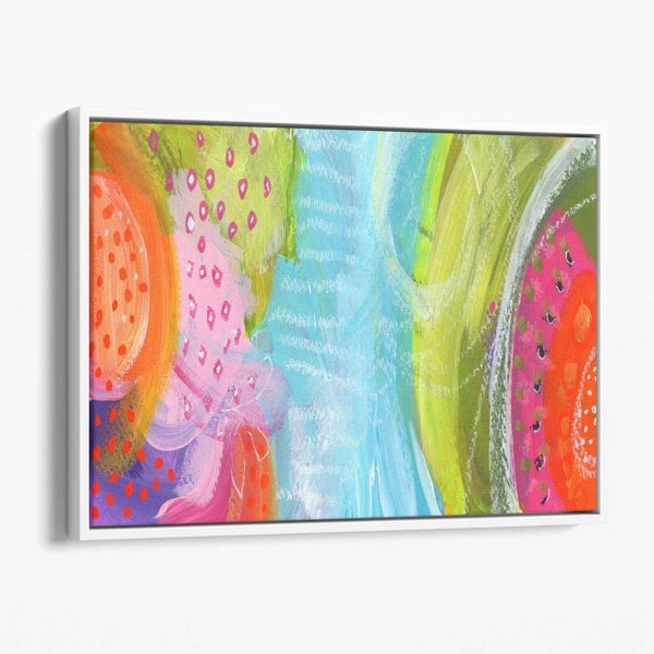 Artze Wall Art Abstract Bright Tropical Fruits Canvas Print