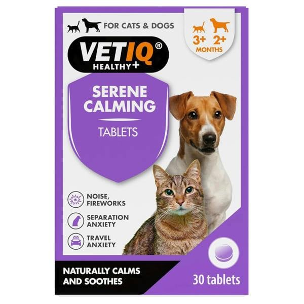 Mark & Chappell M&C Vetiq Serene Calming Tablets for Cats & Dogs (30 Tablets)