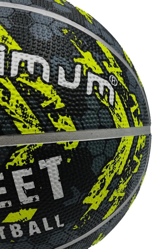 Street Basketball Black/Yellow Mini – Durable Outdoor Basketball - Optimum