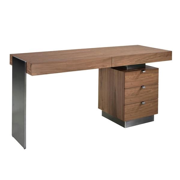 Angel Cerdá Desk walnut and darkened polished steel 3237