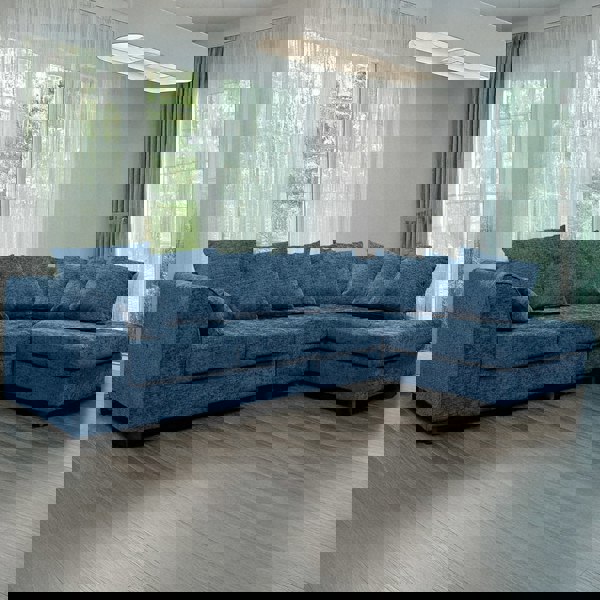 Furnishings For Less Monaco Chenille Fabric 5 Seater L Shaped Corner Sofa