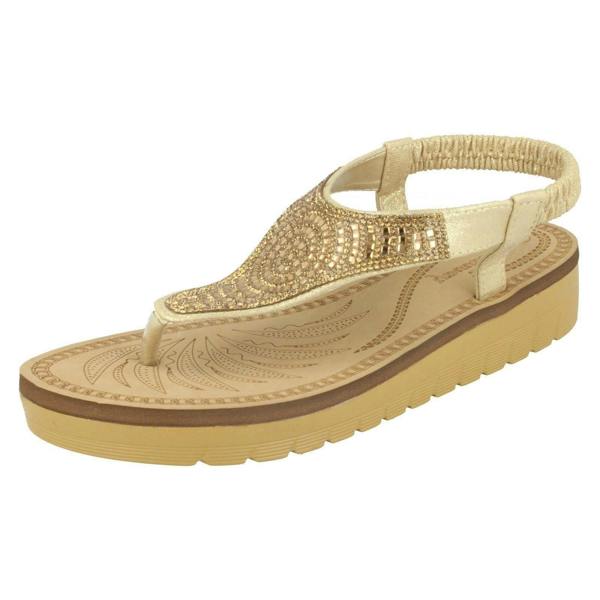 Savannah Ladies Savannah Mid Wedge Toepost Sandals