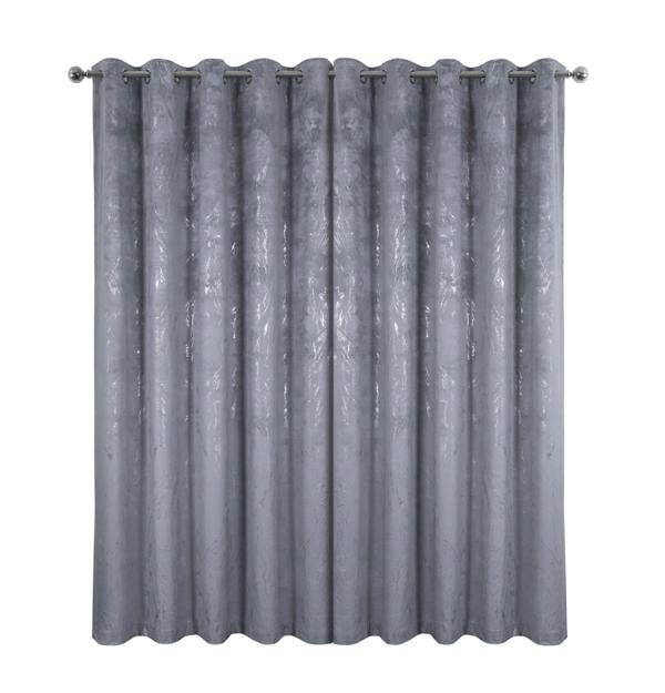 Smart Living Marble Effect Velvet Eyelet Curtain - Grey
