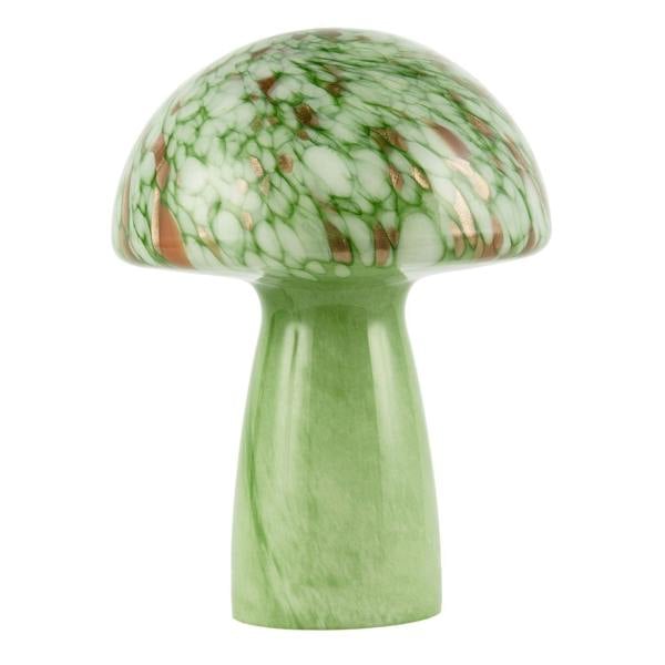 Retro Italian Designed Green Glass Mushroom Lamp with Copper Flecks Image 1