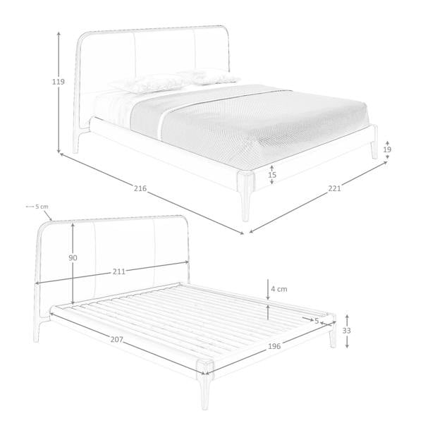 Angel Cerdá Cream leatherette bed 7198