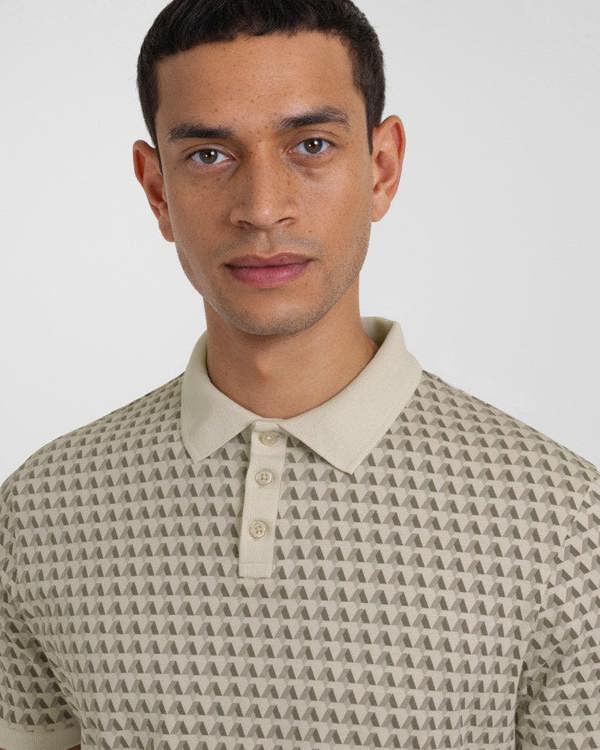 Steel & Jelly Lambeth - Geometric Print Polo Shirt