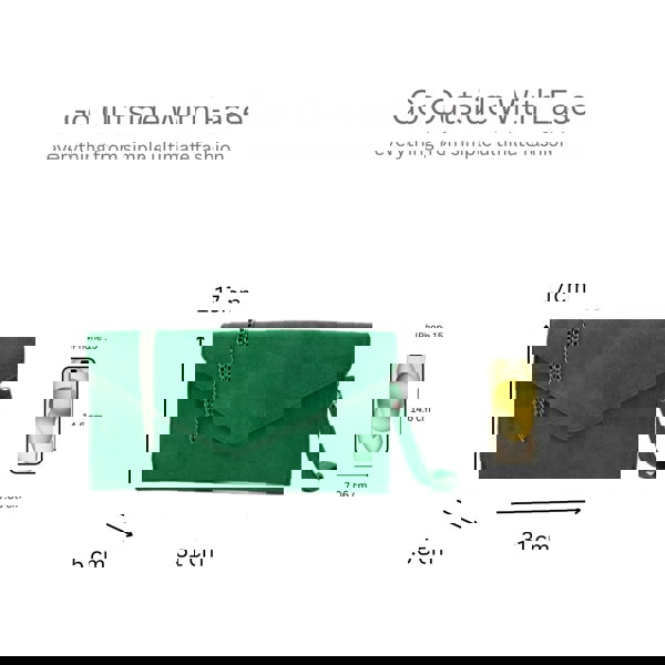 Kitise Genuine Italian Suede Envelope Style Cluth Bag Purse Flat Messenger Handbag