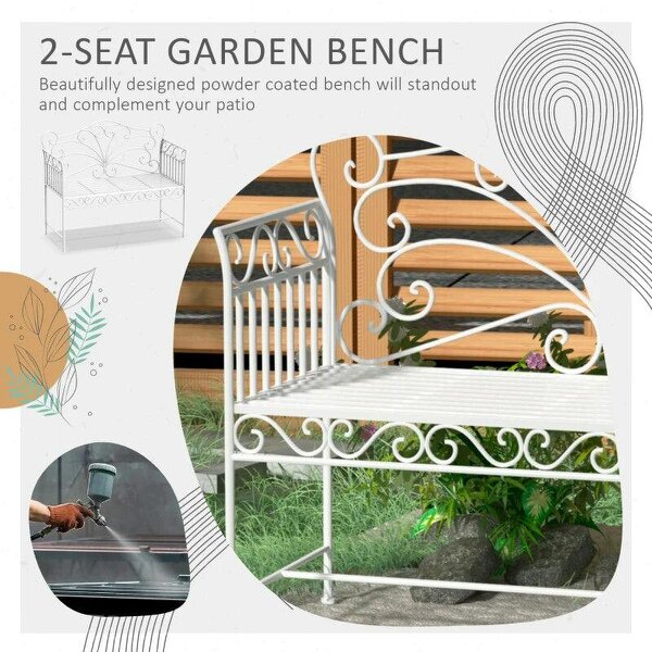 Heavy-Duty Garden Bench-White