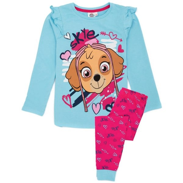 Paw Patrol Girls Long-Sleeved Pyjama Set - Blue/Pink