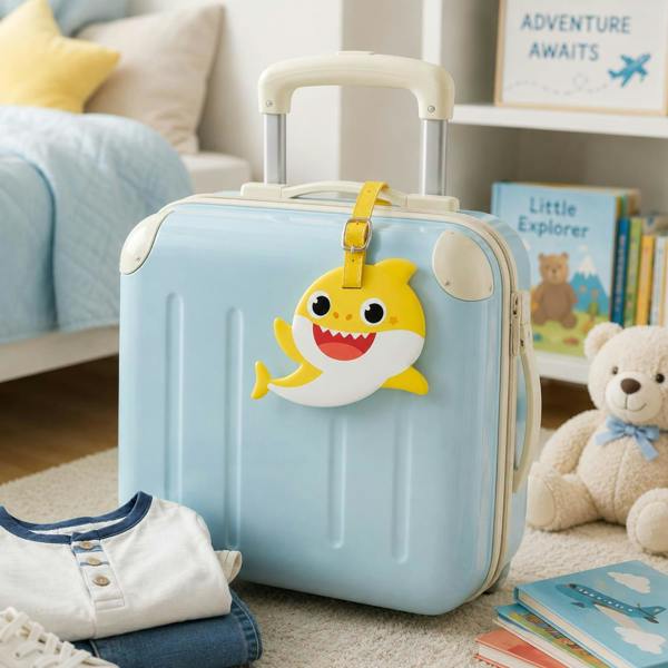 Widdop & Co Baby Shark Luggage Tag Yellow
