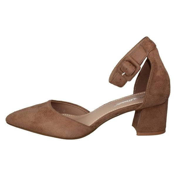 Anne Michelle Ladies Anne Michelle Block Heel Closed Pointed Toe Court Shoes F90125