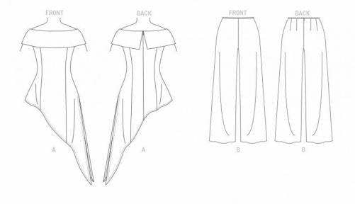 Vogue Sewing Pattern 1869, Tops, Trousers for Women, B5 (8-10-12-14-16) - Intermediate