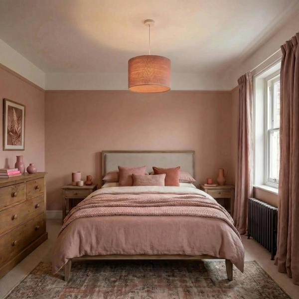 Mocha Mousse Brown Textured Linen Pendant Lighting Shade with Diffuser Image 6