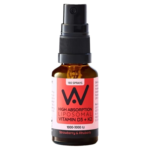 Well Actually Vitamin D3 (2000IU's) + K2 (100mcg) - Liposomal Spray -Strawberry