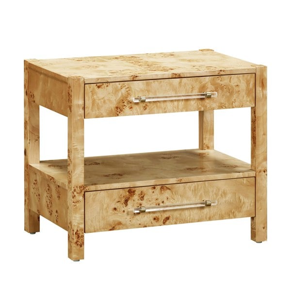 Furniture Edit Brandyss Natural Burl Nightstand Bedside Table