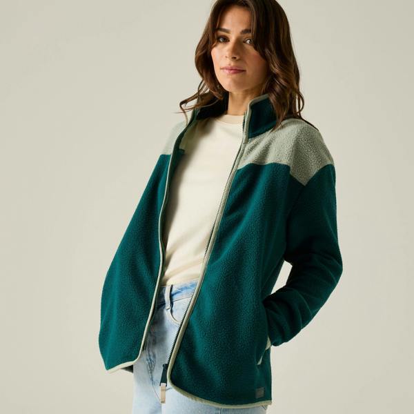 Regatta Womens/Ladies Frankie Borg Full Zip Fleece Jacket - Deep Pine/Glacier - 